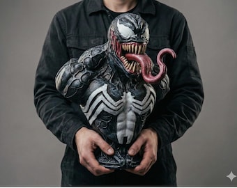 Venom Symbiote Bust STL File | 3D Printable Horror Sculpture