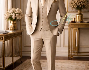 Vintage 1960s Tan 3 Piece Mod Suit, John Collier Design Circle