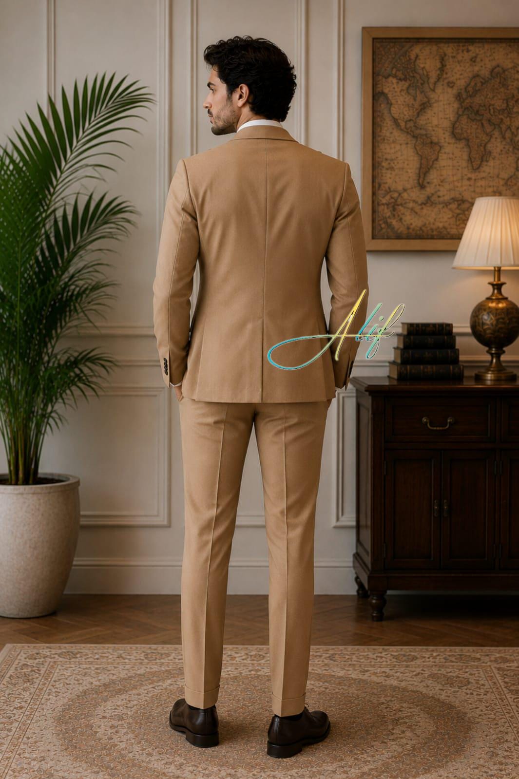 Men's Camel Safari Suit | Tailored Khaki Safari Blazer Set - Etsy