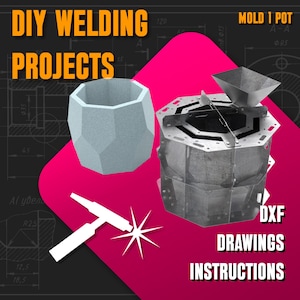 Welding Project Plans Templates Drawings Metal Mold 1 Pot DXF PDF Low Poly Polygonal Patterns