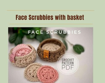 Crochet Face Scrubbies with Basket Pattern | Eco-Friendly Skincare (PDF)