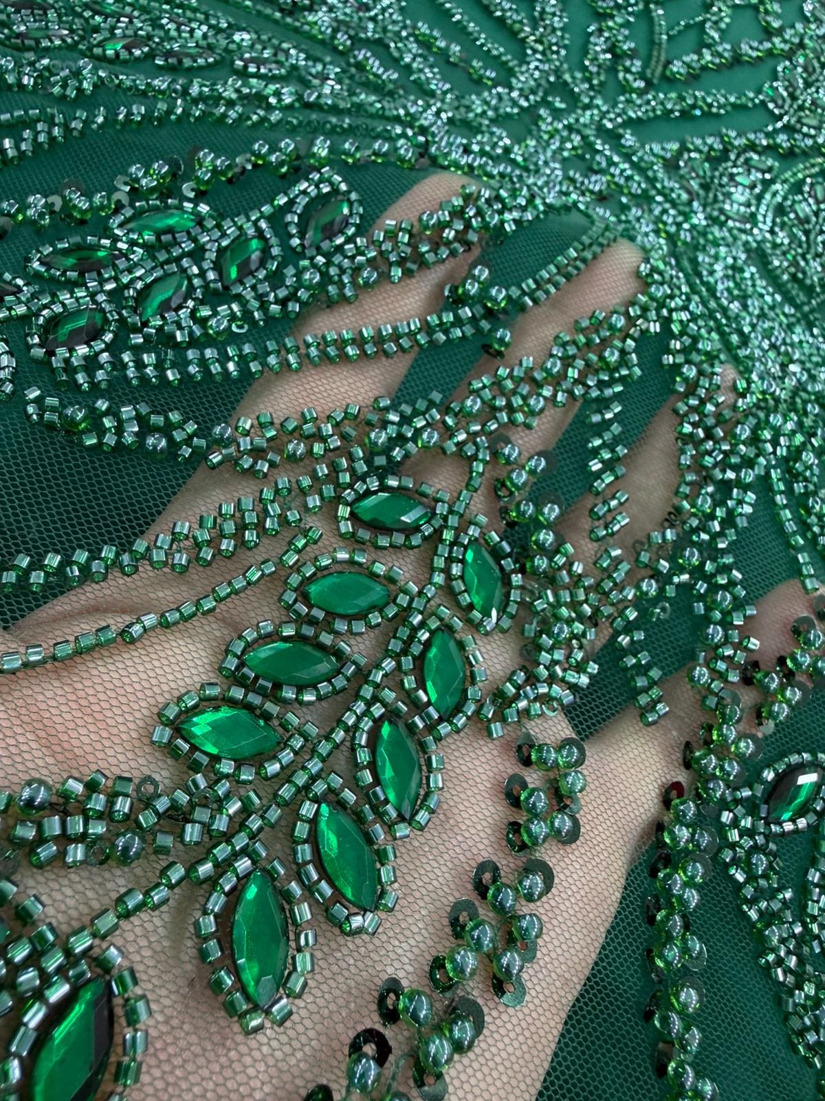 Emerald Green Lace Fabric