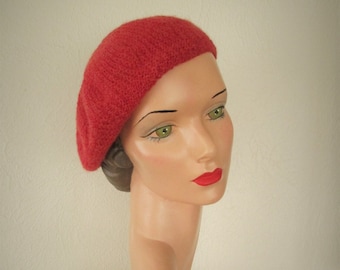 PDF Knitting Pattern Beret Vintage Style Hat Lux Beret 1950s