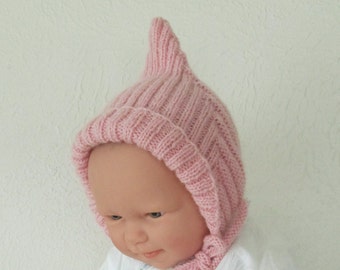 PDF Instant Download Knitting Pattern Gnome Pixie Hat Baby Toddler Newborn to 3T