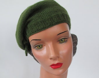 PDF Knitting Pattern Beret Vintage Style 1930's Downton Abbey  Hat  The Jaunty Beret