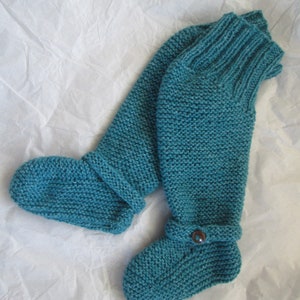 PDF Knitting Pattern Baby Knee Booties Leggings Garter Stitch image 3
