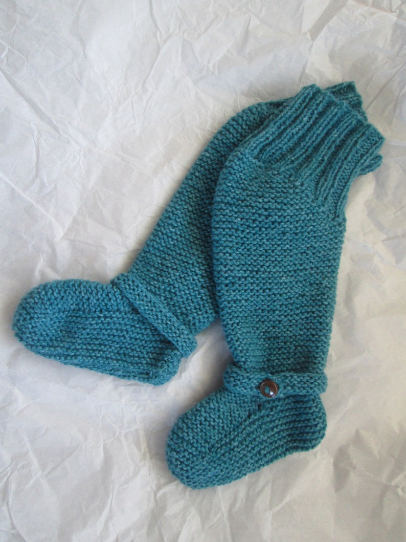 PDF Knitting Pattern Baby Knee Booties Leggings Garter Stitch image 3