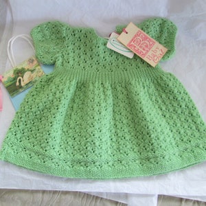 PDF Knitting Pattern Baby Dress Sonja Eyelet Lace 12M 2T