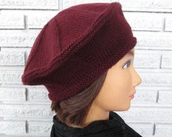 Hand Knit Beret Vera Brittain Ready to ship Testament of Youth WW1 Era