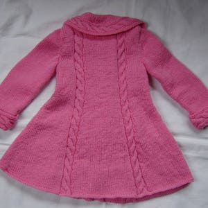 PDF Knitting Pattern Sweater Coat Cloche Hat Toddler Girl Size 2T 3T 4T ...