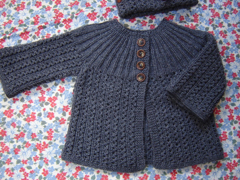 PDF Knitting Pattern Baby Matinee Set Vintage Ribbed Lace Sweater ...