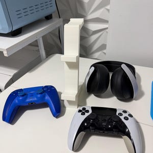 PS5 Controller & Headset Stand | Gaming Organizer | Dual Controller Holder | 3D Printed Gaming Stand | Desk Setup Gamer Gift