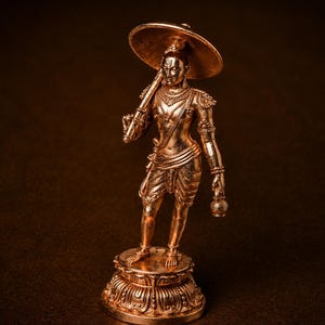 6" Pure Bronze Vamana Deva Murti | Handmade Vamana Avatar Statue | Trivikrama Vishnu Idol | Hindu Altar | Spiritual Gift