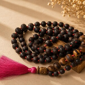 Tulasi Japa Mala 108 perline per la meditazione Hare Krishna Maha Mantra