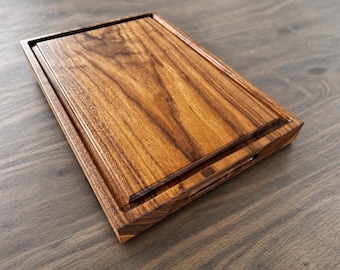 One-Piece Walnut Cutting Board, Solid Black Walnut, Custom Engraving, Handmade in California