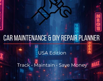 Bilunderhållsspårare och gör-det-själv-reparationsguide | Fordonsloggbok | Bilplanerare PDF