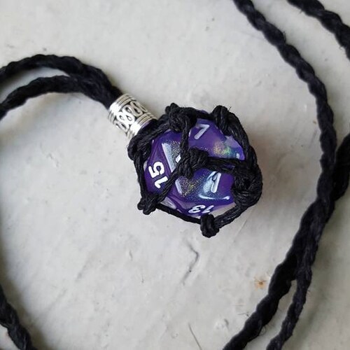 Interchangeable 20 Sided Dice Holder Hemp Necklace Choose Etsy