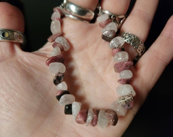 Heart Healing Bracelet with Rose Quartz & Rhodonite