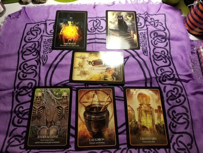 The Jack-O/'-Lantern Divination Layout The Halloween Oracle Samhain Reading 6 Card NOT PHYSICAL ITEM