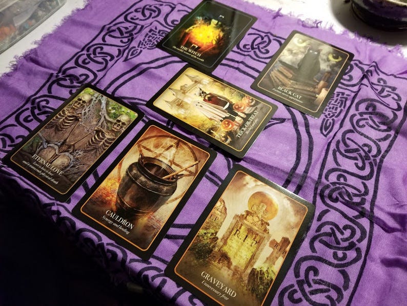 The Jack-O/'-Lantern Divination Layout The Halloween Oracle Samhain Reading 6 Card NOT PHYSICAL ITEM