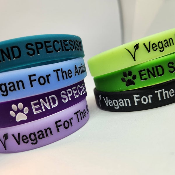 Vegan For The Animals - End Speciesism Silicone Wristband