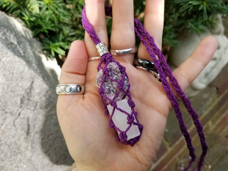 Tranquility Charm For Sacred Space Yoga Studio etc With Lepidolite /& Selenite Self