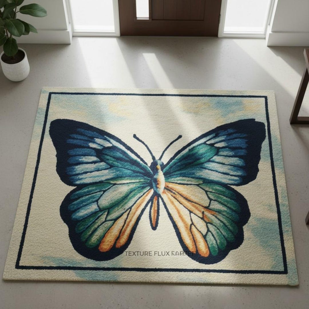 Handmade Butterfly Area Rug – Modern Wool Tufted Carpet - Etsy