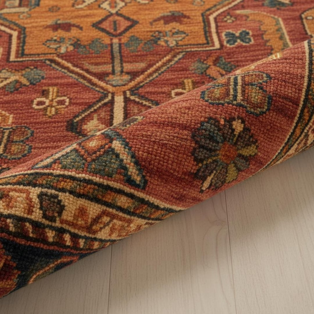 Rebrwon Traditional Rug Vintage Tribal Wool Rug, Persian Area Rug, Rust Red Traditional Carpet ...
