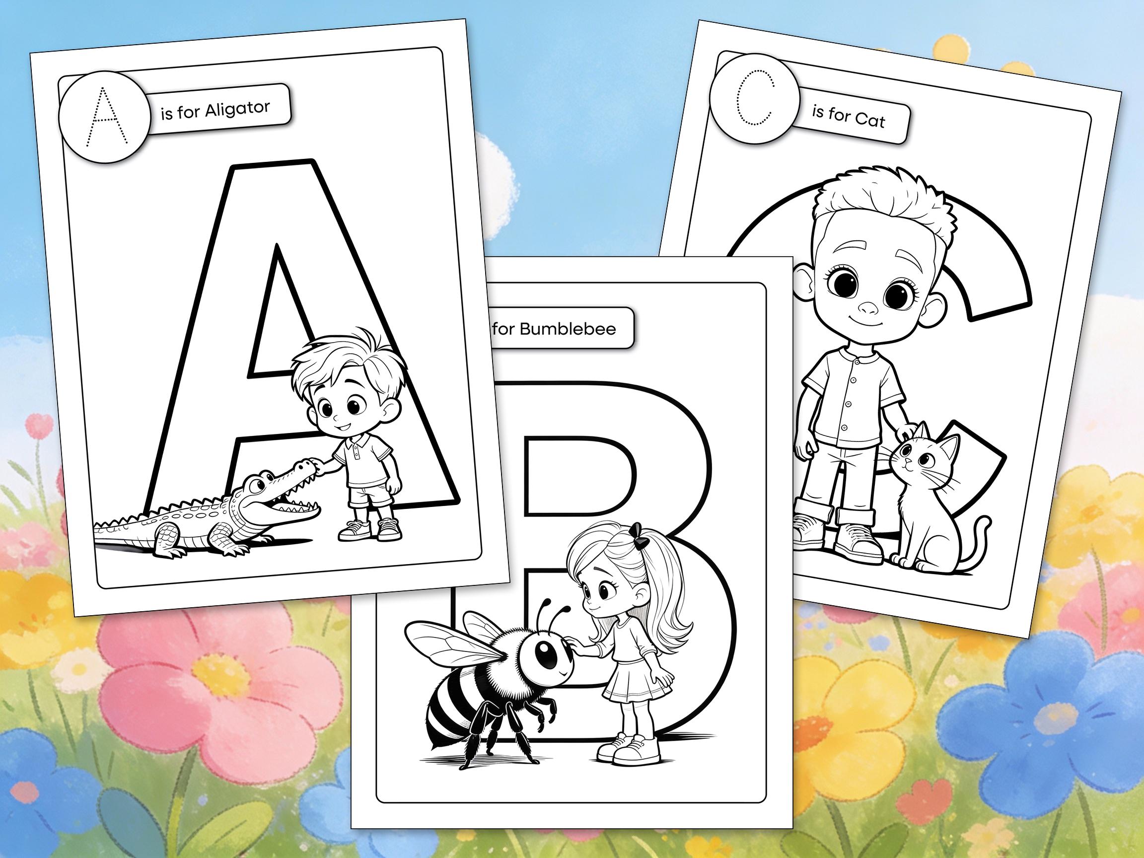 Libro para colorear del alfabeto de animales / ABC imprimible para ...
