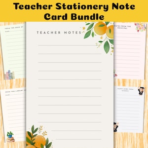 Lehrer-Briefpapier-Grußkarten, Aquarell-Bundle, Inspirierende Schul-Bundle, Lunchbox-Notizen, Schüler und Journaling (Digitaler Download)