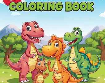 Dinosaur Coloring Book for Kids Ages 4–8 | Printable Dino Coloring Pages | Instant Download PDF