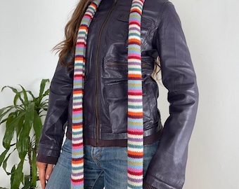 Vintage Purple Leather Moto Jacket - 90s Y2K Biker Style Leather Jacket Women - Retro Leather Outerwear