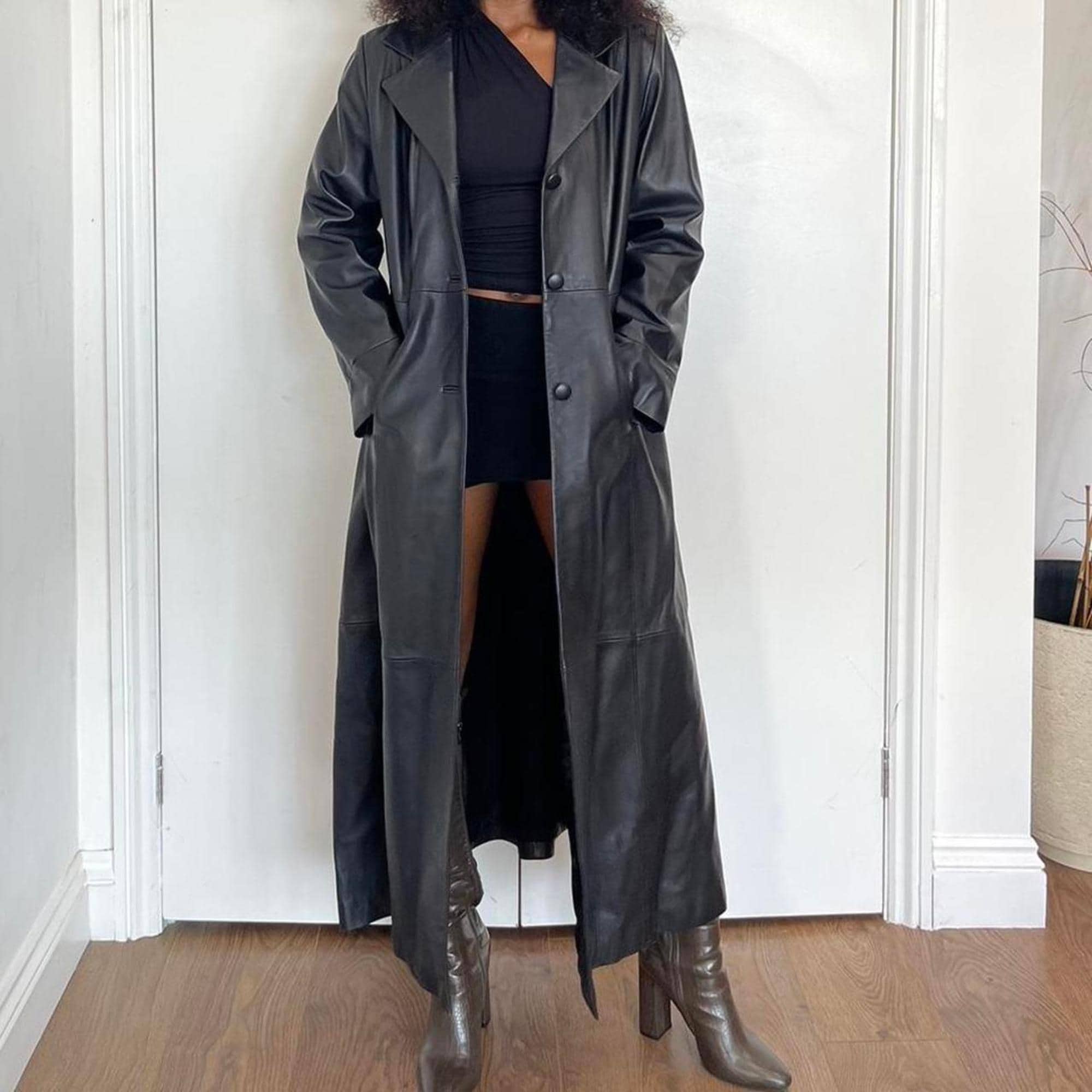 Maxi Real Leather Coat - Etsy