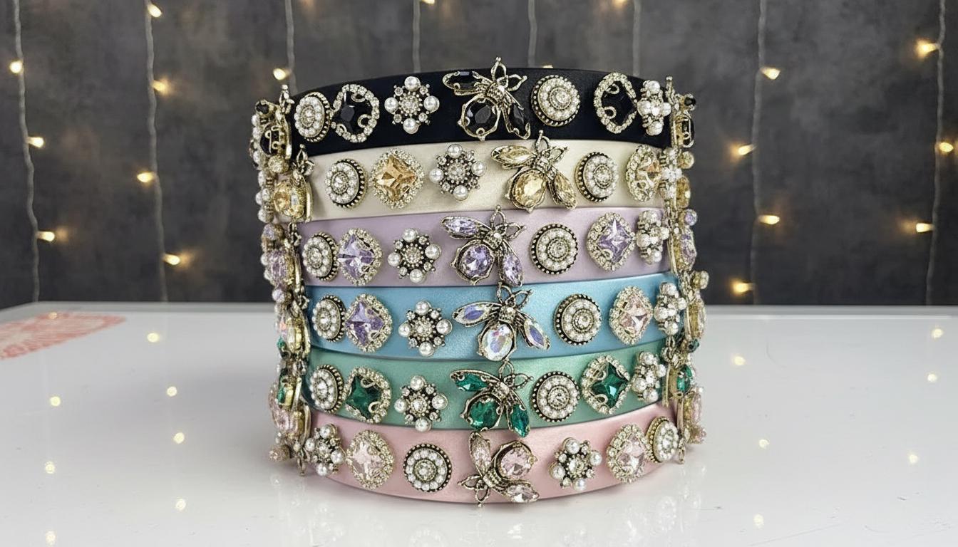 Stunning gemstone bee headband new Jeweled Bee Headband - Etsy main image 2