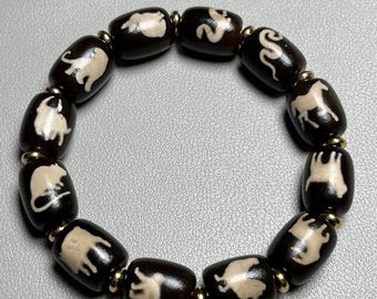 Natural Old Agate Chinese Zodiac Dzi bead handcrafted Weave Bracelet beaded bracelet