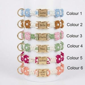 Made to Order Macrame Dog Collar, Custom Size & Colour, Handmade Floral Dog Collar, Artisan Pet Accessory, Unique Dog Gift