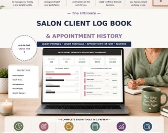 Excel-sjabloon voor salonklanten, afspraakgeschiedenis en kleurformule-tracker