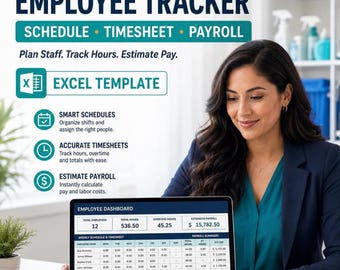 Excel-sjabloon voor schoonmaakschema's, urenregistratie en salarisadministratie