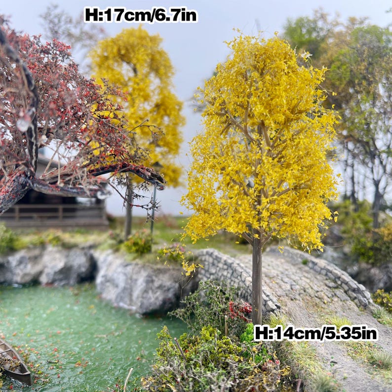 Plastic Mini Maple Tree for Diorama, Multiple Sizes, Fall Foliage Model ...