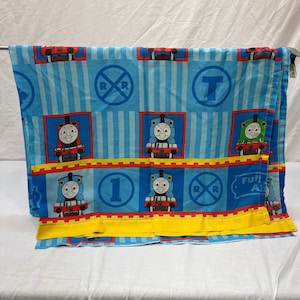 Vintage Twin Thomas the Train prześcieradło, kreskówka, Percy, Gordon, pościel, pościel, retro cartoon sheet, prześcieradło, płaskie prześcieradło, Dan River