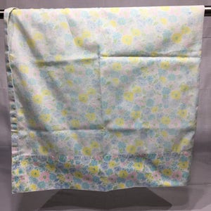 Vintage, Floral, pillowcase with pink, blue, and yellow flowers, bedding, linens, pillowcase, flowers, floral, Dan River