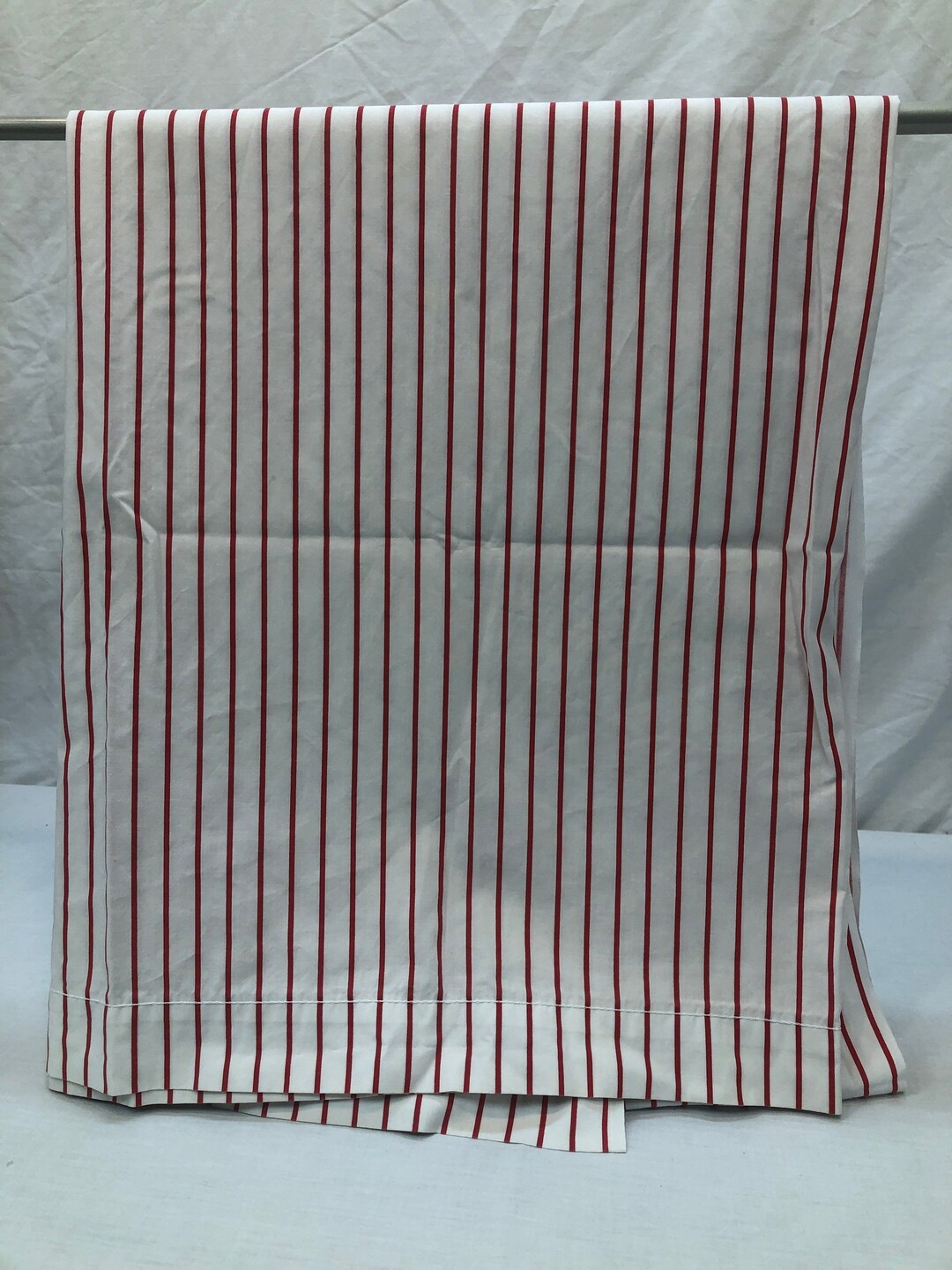 Vintage Twin Flat Sheet Red Stripes Bedding Linens Etsy
