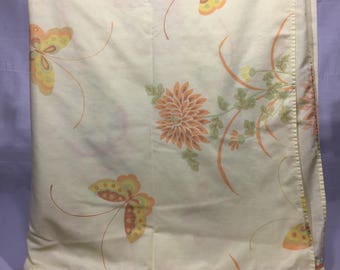 Vintage Butterfly Full/Double Bed Sheet, Floral Bedding