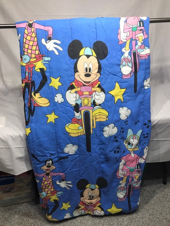 Vintage Mickey Mouse Twin Blanket Minnie Mouse Donald Duck Etsy
