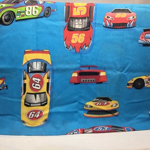 Vintage Nascar racing twin sheet, car sheet, bedding, racing cars, retro Nascar sheet