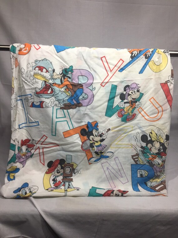 Vintage Mickey Mouse Minnie Donald Duck Fitted Alpabet