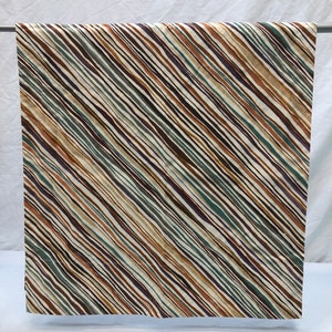 Vintage retro striped pillowcase, earth tones, purple, orange, brown, green, vintage bedding, Westpoint Pepperell