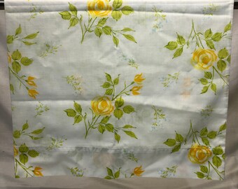 Morgan Jones Percale Double Full Fitted Sheet Daisies and Baby Blue Pastel Standard Fabric Material Crafts Sheet Good Elastic Heavenly Vinta