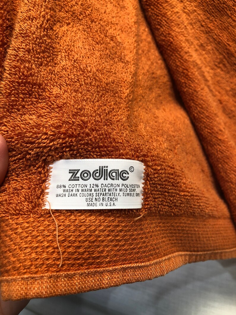 Vintage Orange Bath Towel Set Orange Butterfly Vintage Etsy