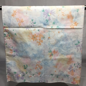 Vintage, Floral, pastel, pillowcase with orange, blue, yellow, pink, flowers, bedding, linens, pillowcase, flowers, floral pillowcase